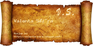 Valenta Sára névjegykártya
