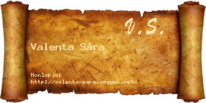 Valenta Sára névjegykártya